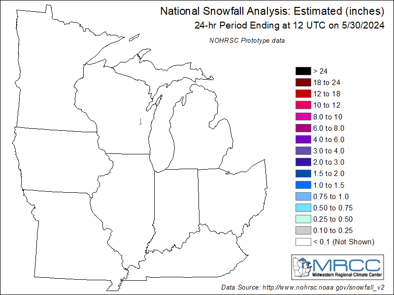 Midwest NOHRSC Snowfall
