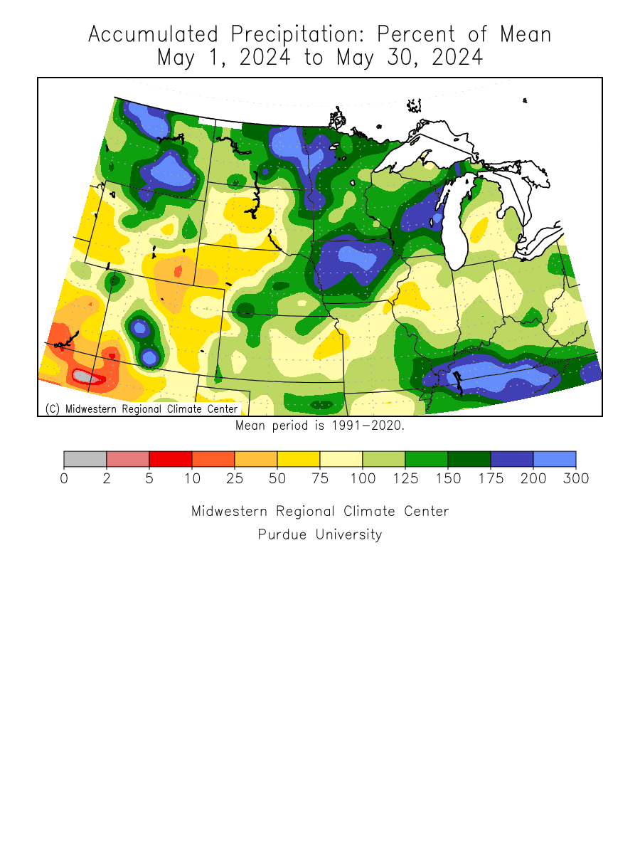 Central Month-To-Date Precip Percent of Mean