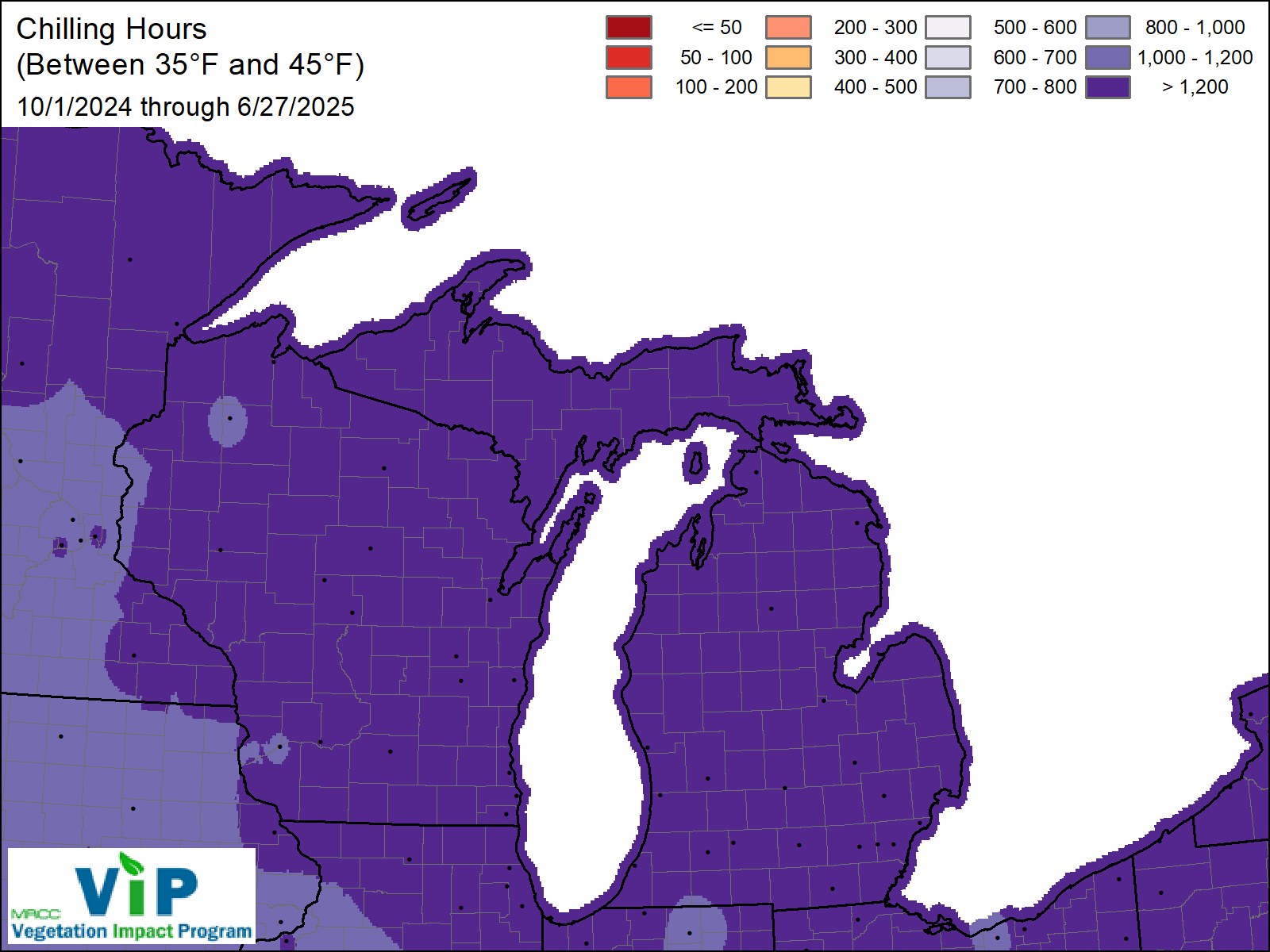 MRCC VIP Frost/Freeze Area Chill Hours Maps