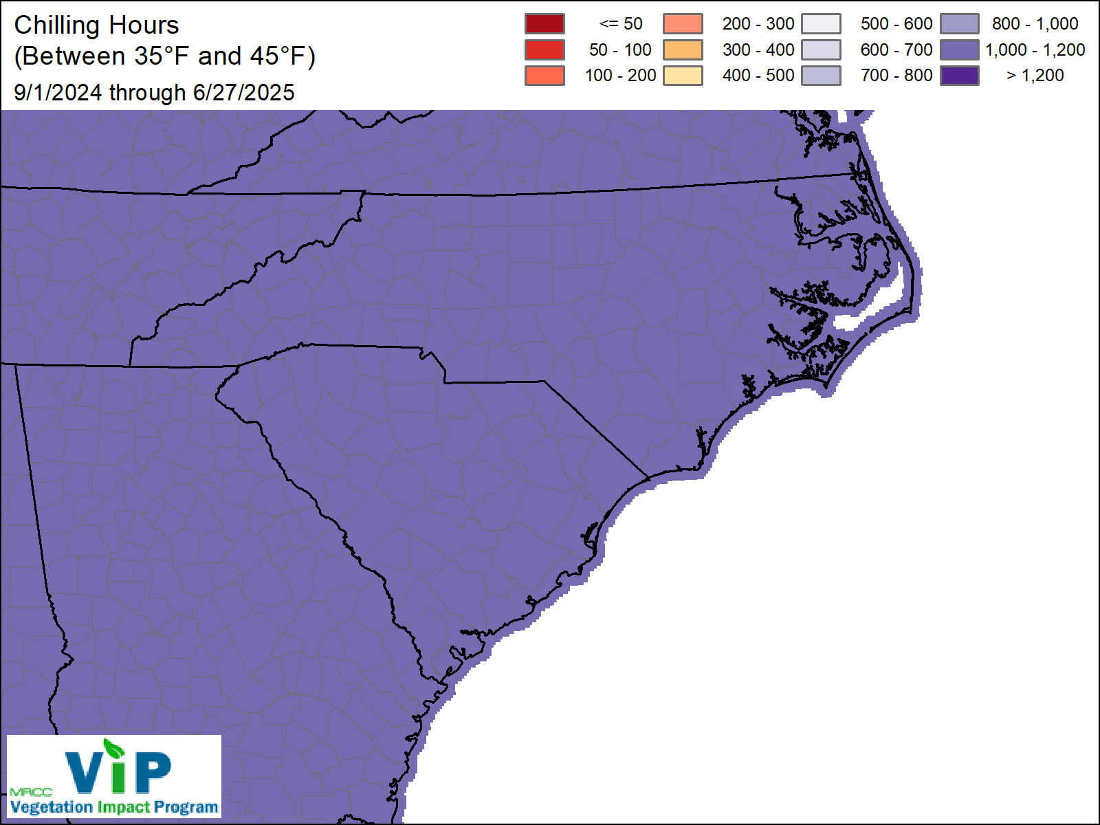 MRCC VIP Frost/Freeze Area Chill Hours Maps