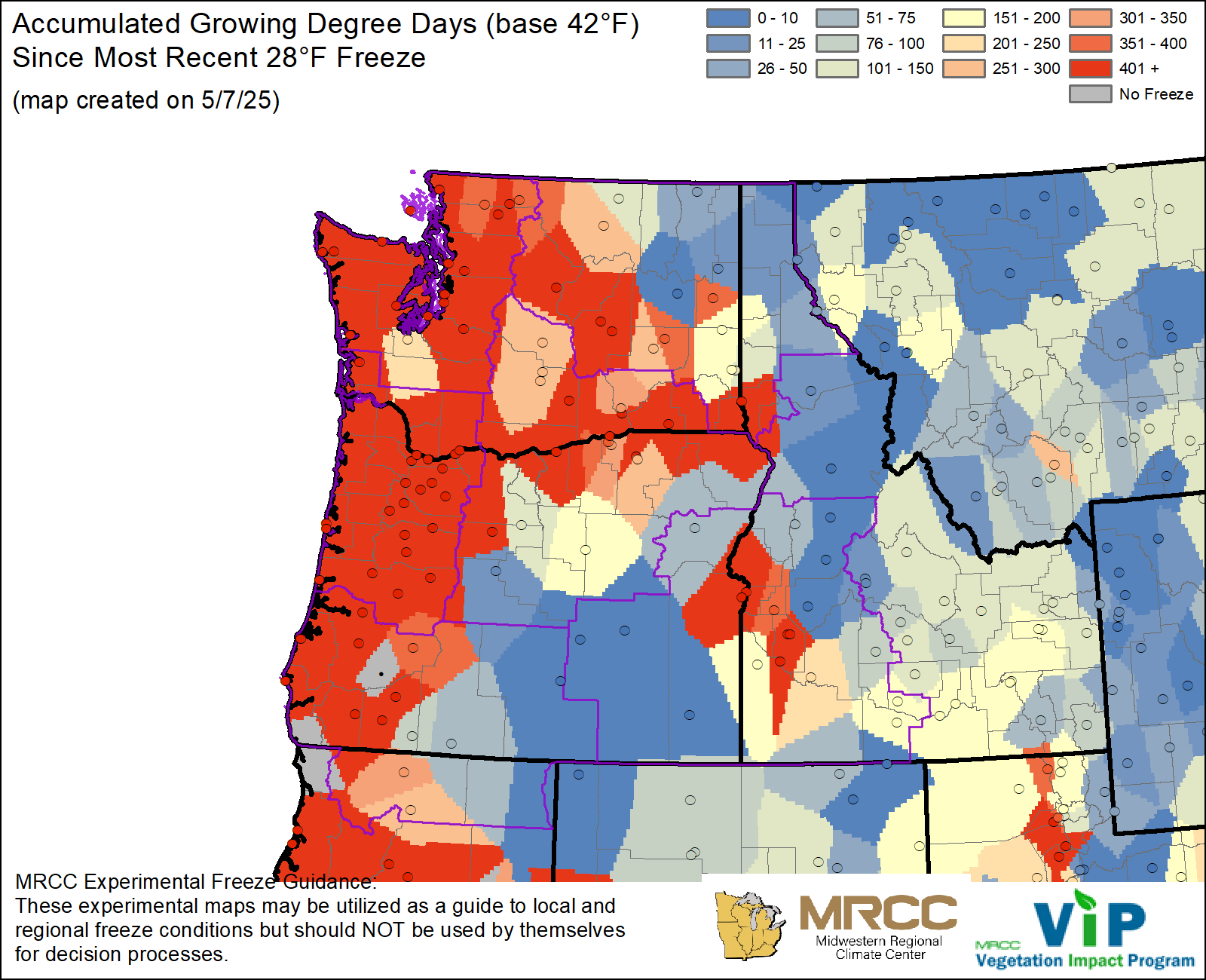 GDD42 Since Most Recent 28°F Freeze GDD42 Since Most Recent 28°F Freeze