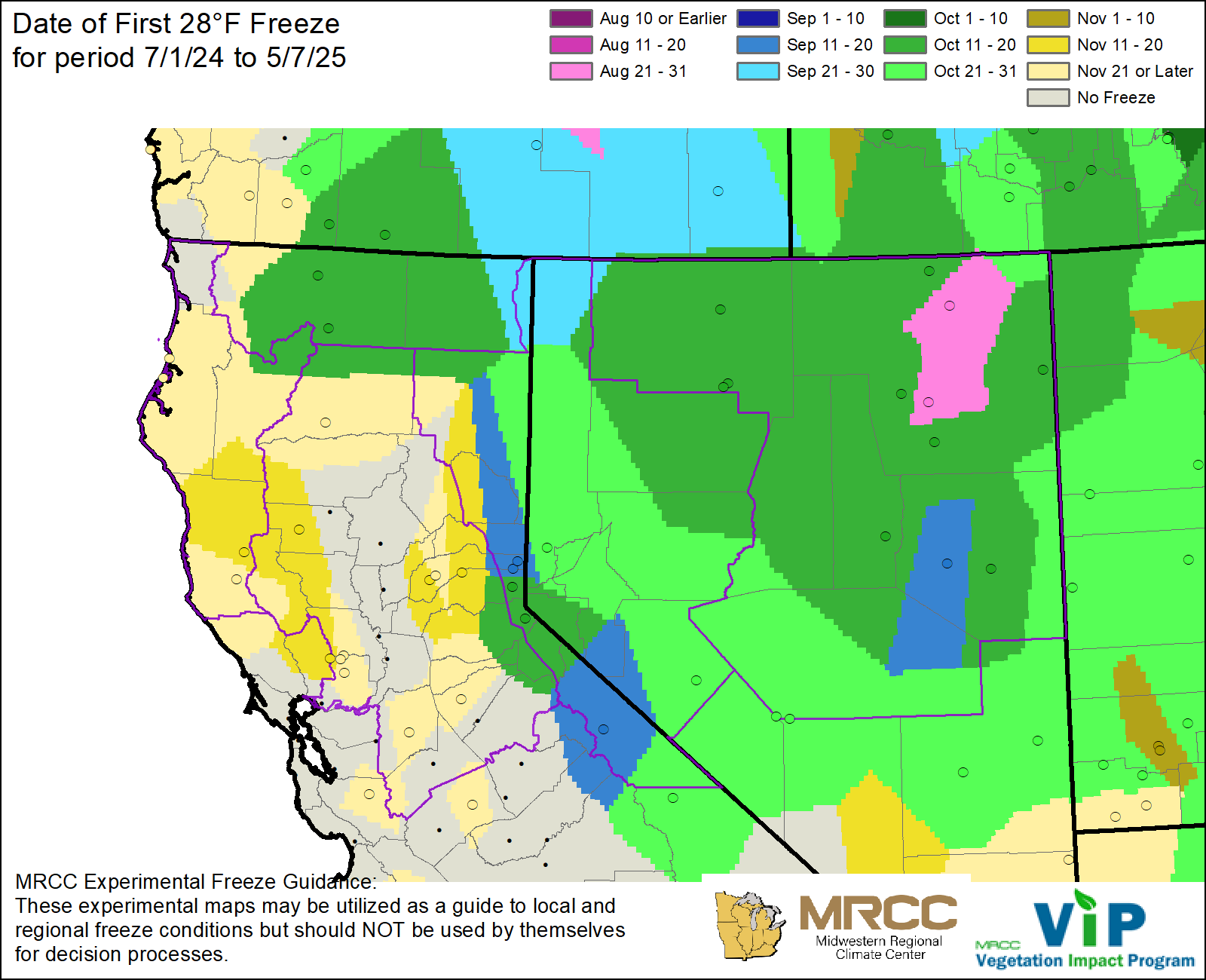 Date of First 28°F Freeze Date of First 28°F Freeze
