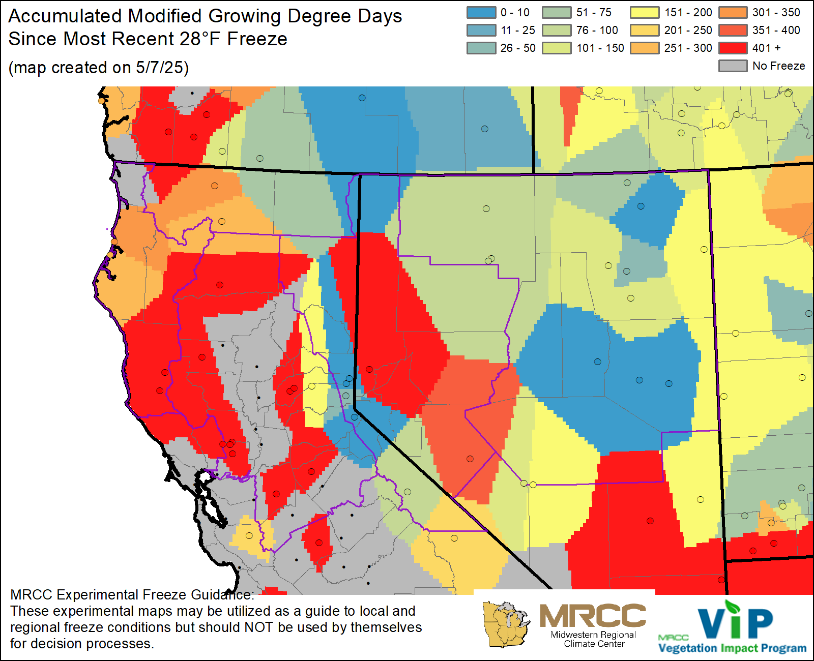 MGDD Since Most Recent 28°F Freeze MGDD Since Most Recent 28°F Freeze