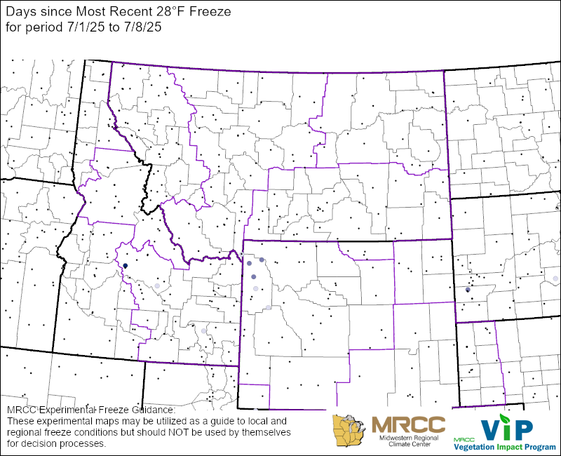 Days since Most Recent 28°F Freeze Days since Most Recent 28°F Freeze