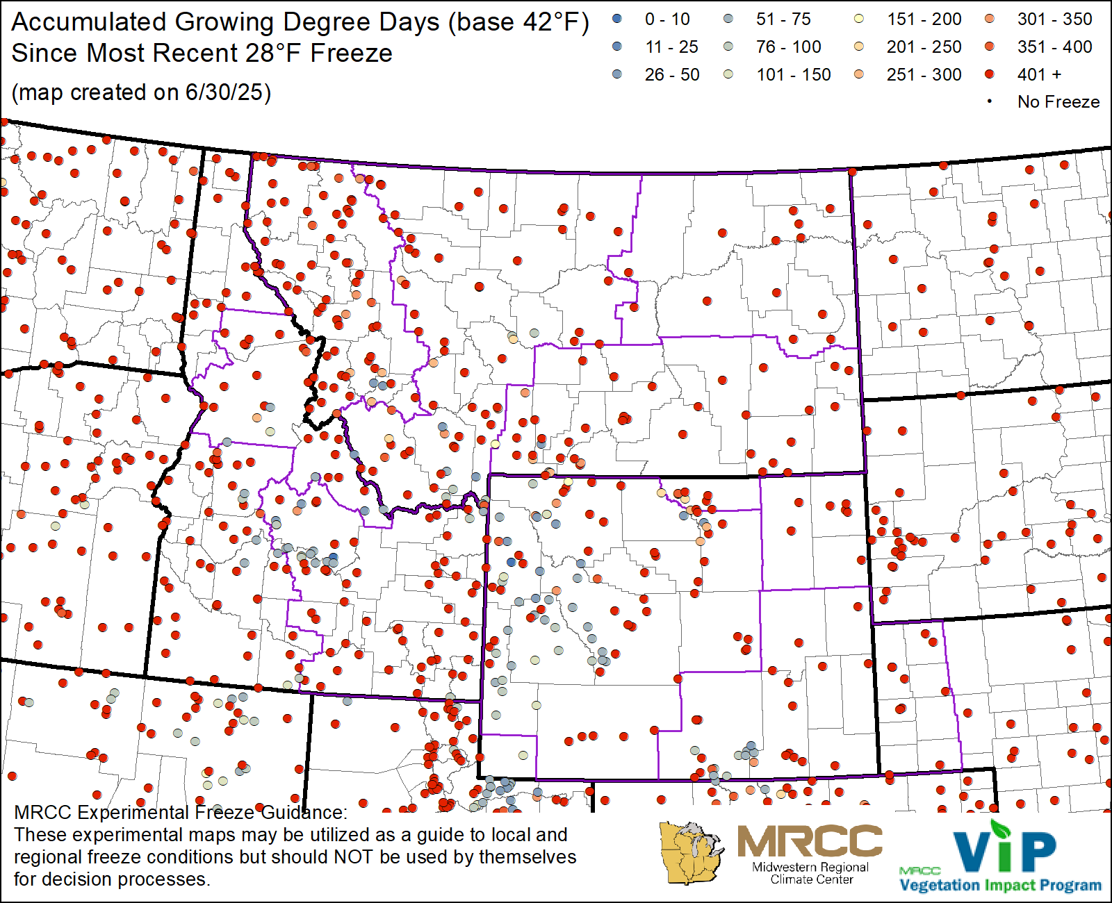 GDD42 Since Most Recent 28°F Freeze GDD42 Since Most Recent 28°F Freeze