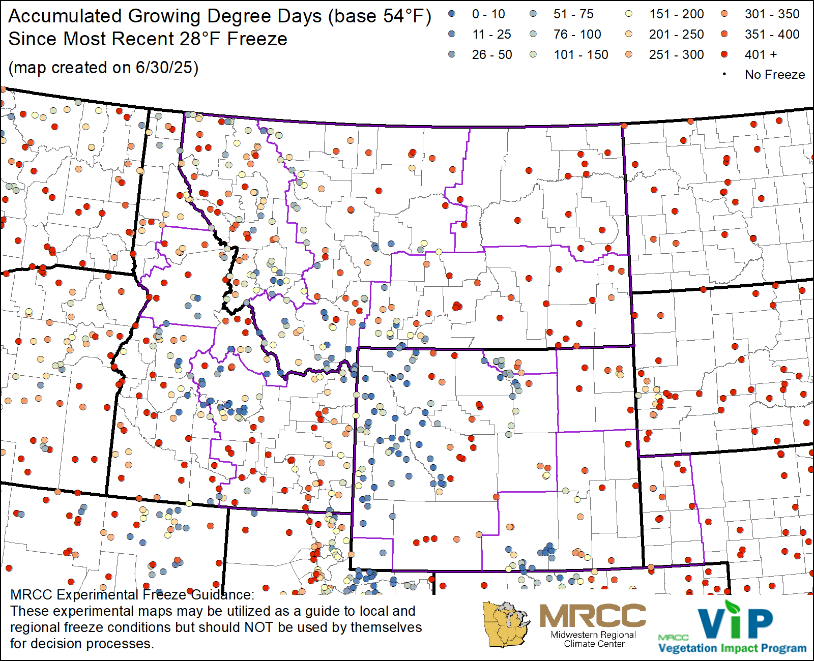 GDD54 Since Most Recent 28°F Freeze GDD54 Since Most Recent 28°F Freeze