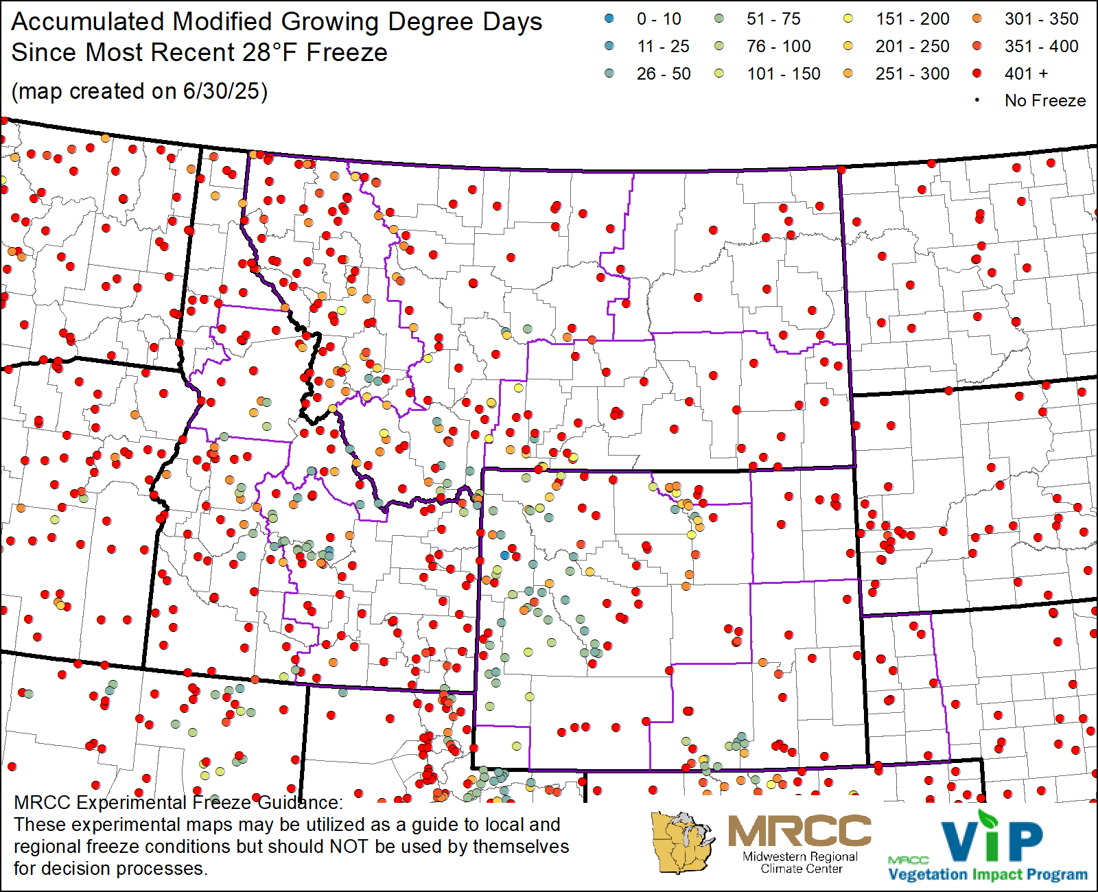 MGDD Since Most Recent 28°F Freeze MGDD Since Most Recent 28°F Freeze