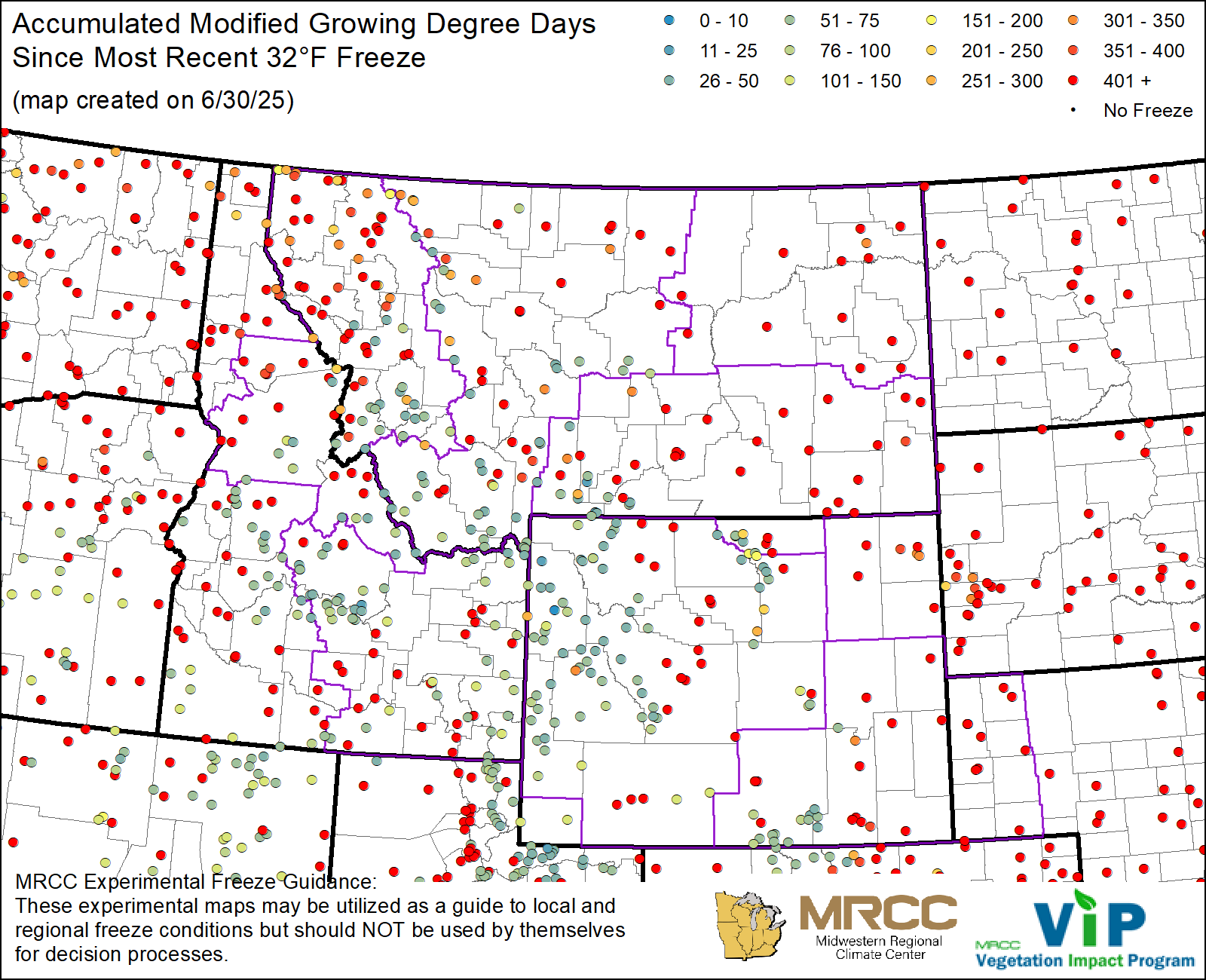 MGDD Since Most Recent 32°F Freeze MGDD Since Most Recent 32°F Freeze