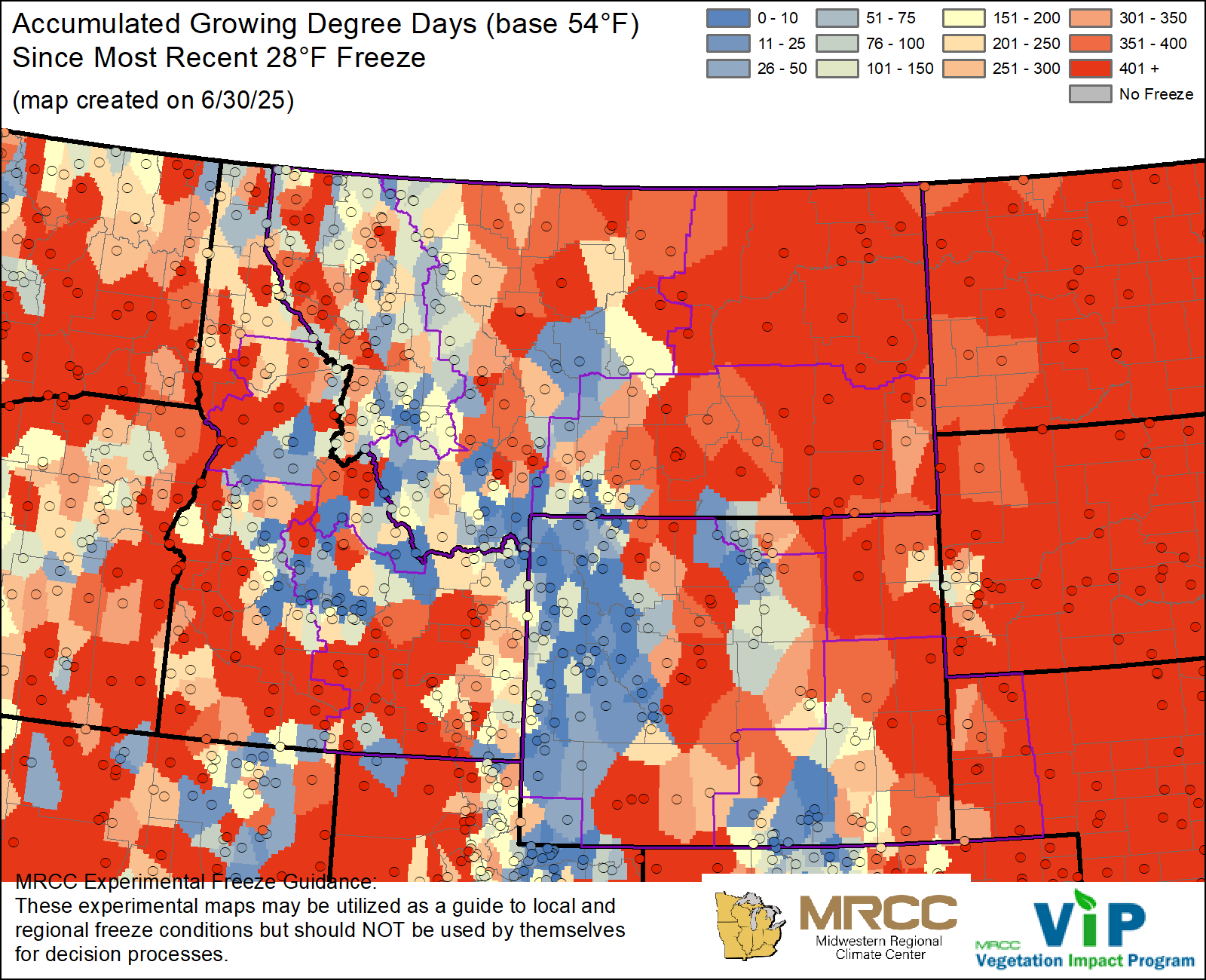 GDD54 Since Most Recent 28°F Freeze GDD54 Since Most Recent 28°F Freeze
