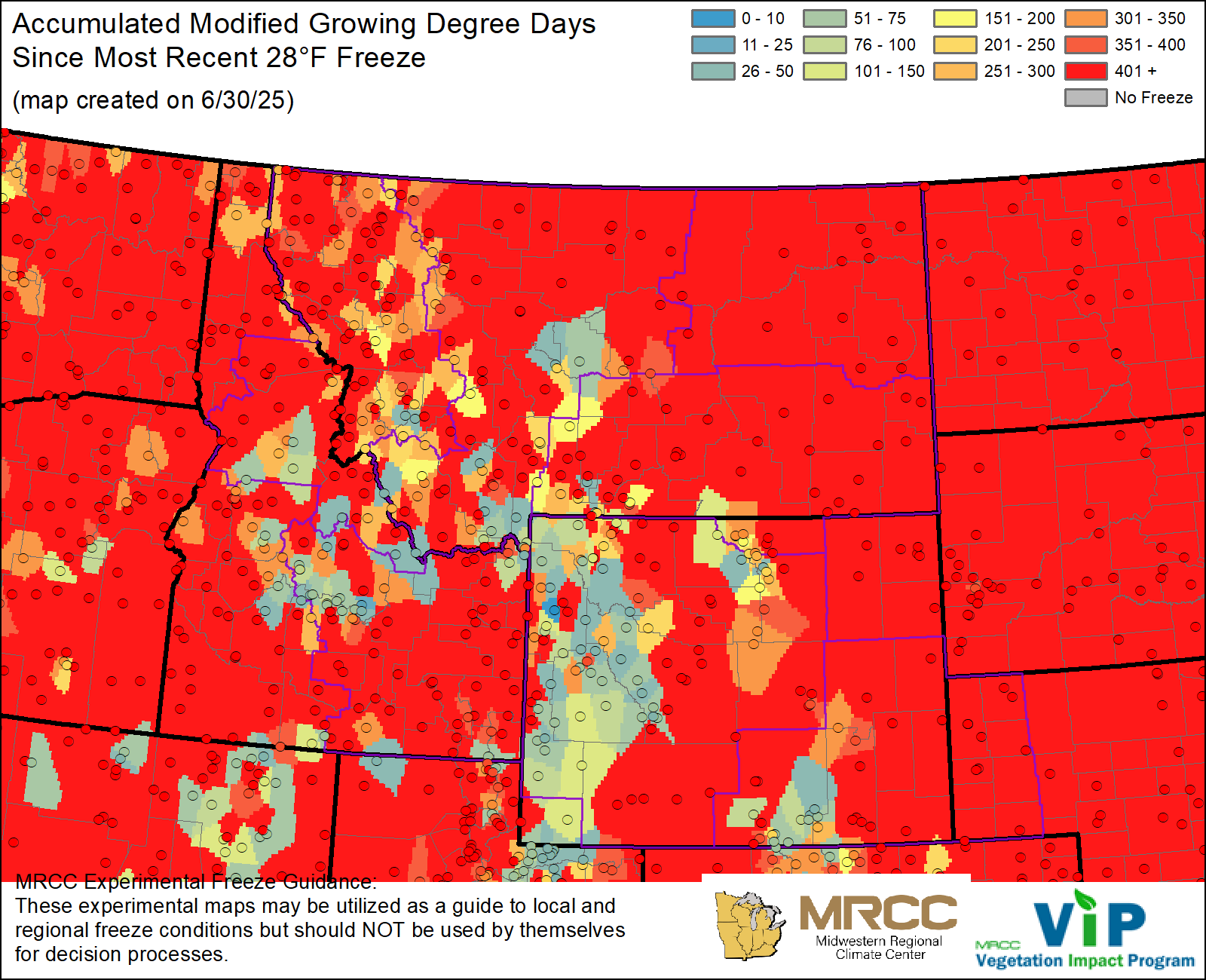 MGDD Since Most Recent 28°F Freeze MGDD Since Most Recent 28°F Freeze