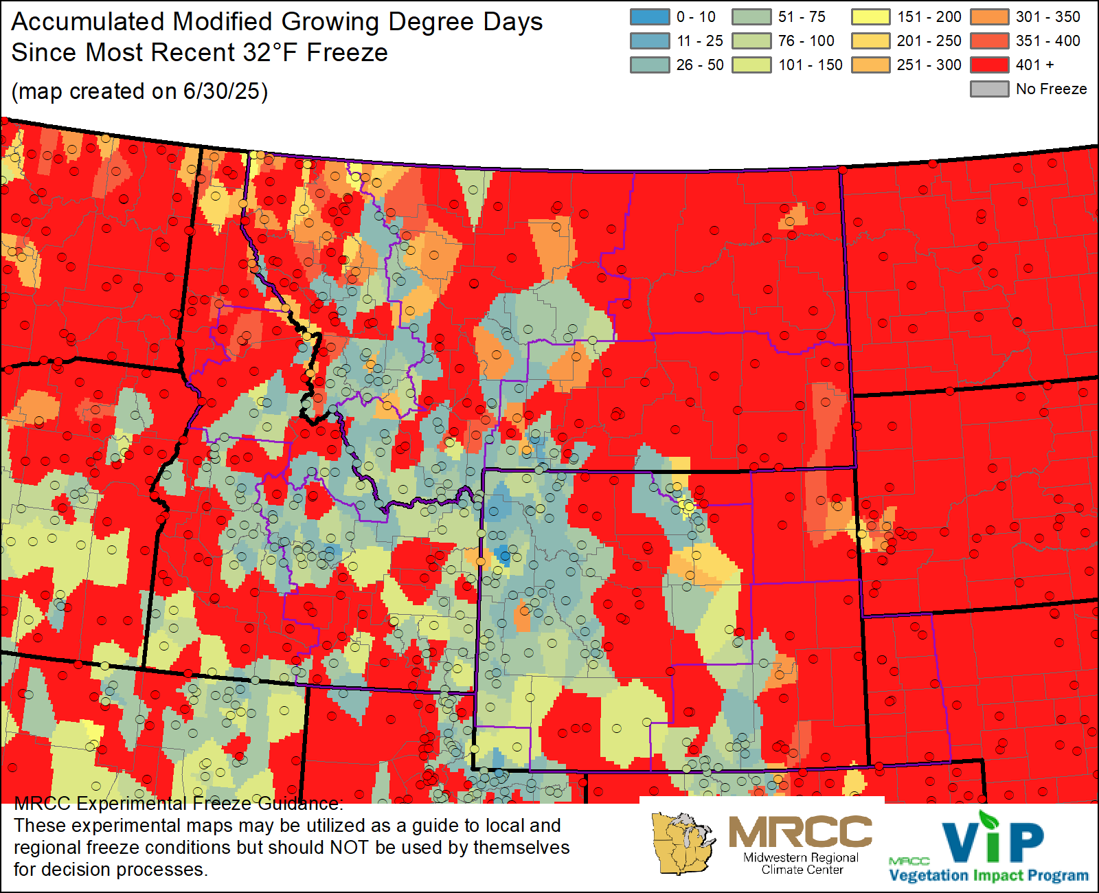 MGDD Since Most Recent 32°F Freeze MGDD Since Most Recent 32°F Freeze