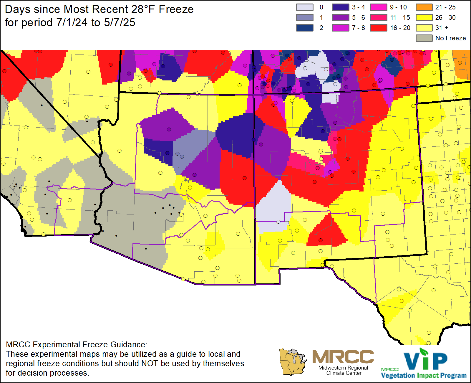 Days since Most Recent 28°F Freeze Days since Most Recent 28°F Freeze