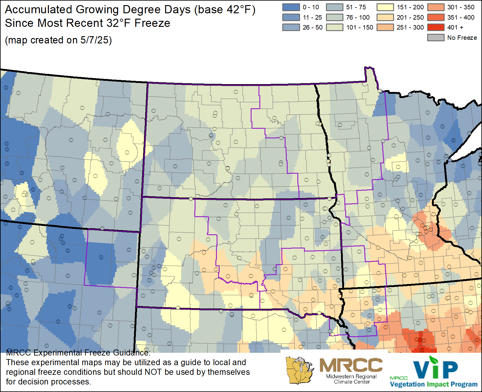 GDD42 since most recent 32°F Freeze GDD42 since most recent 32°F Freeze