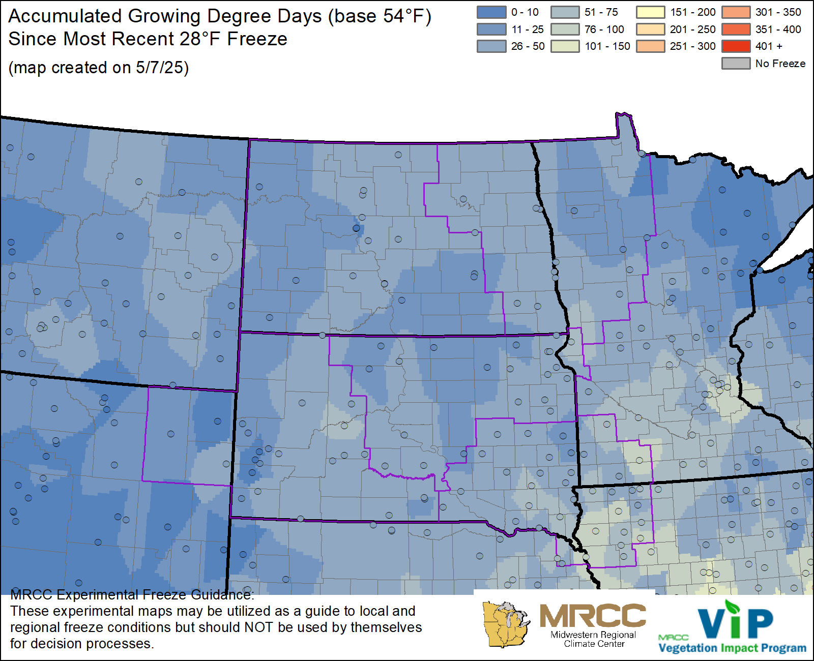 GDD54 Since Most Recent 28°F Freeze GDD54 Since Most Recent 28°F Freeze