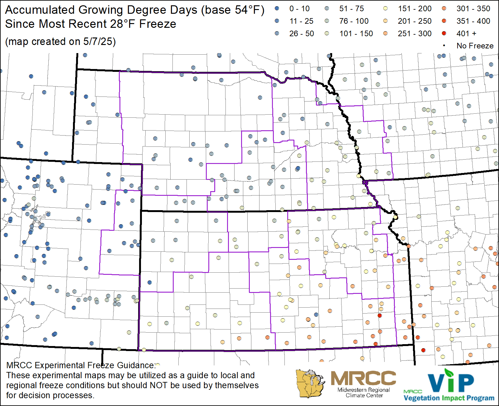 GDD54 Since Most Recent 28°F Freeze GDD54 Since Most Recent 28°F Freeze