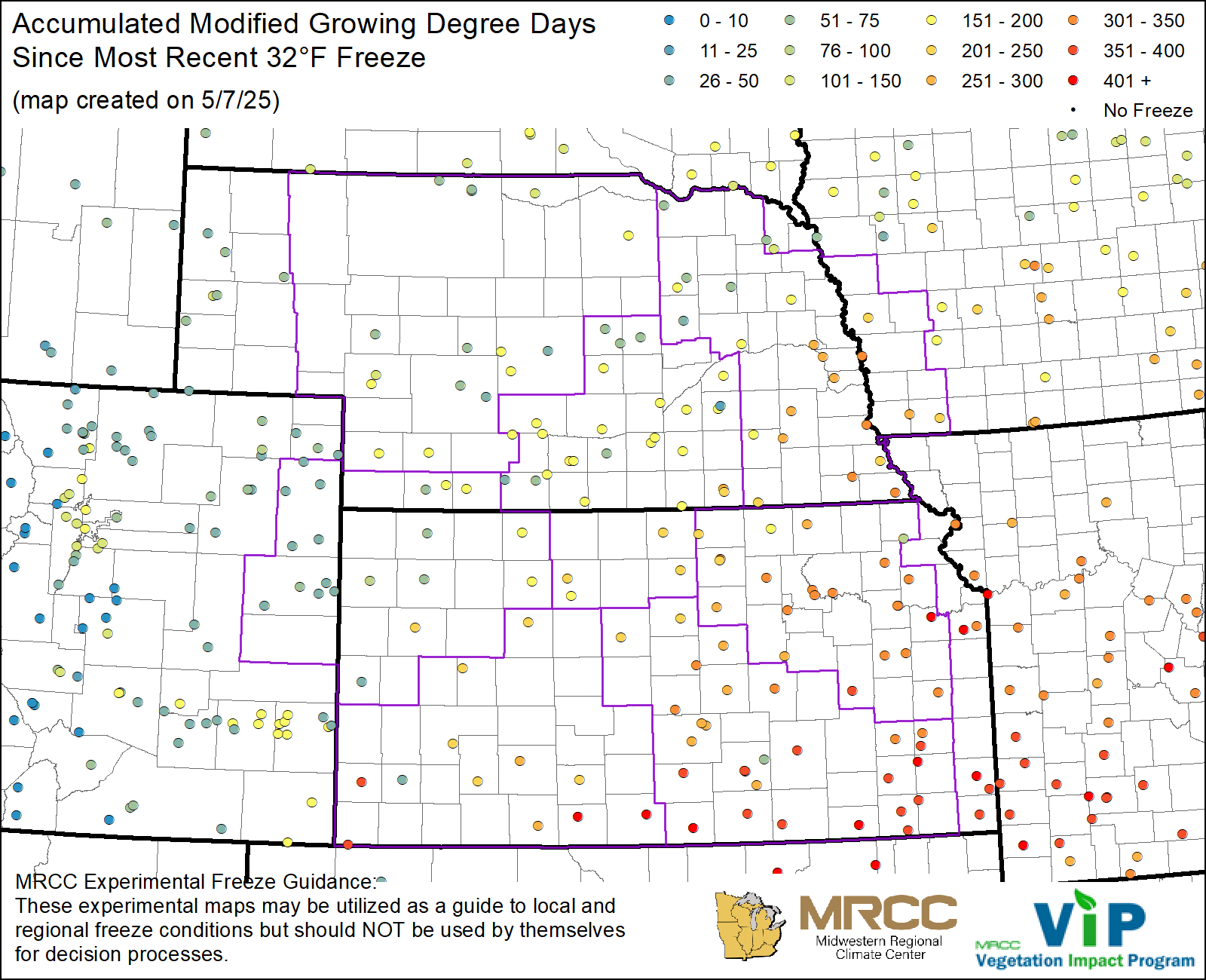MGDD Since Most Recent 32°F Freeze MGDD Since Most Recent 32°F Freeze