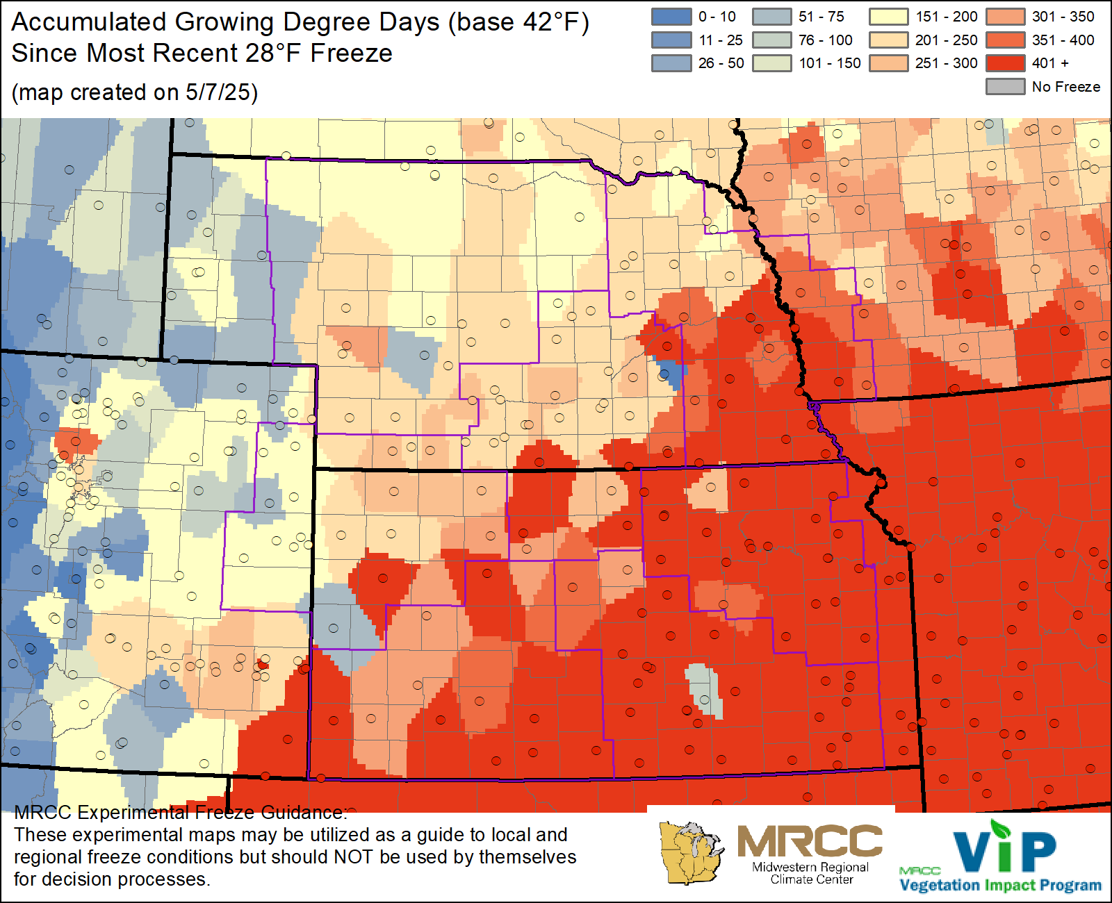 GDD42 Since Most Recent 28°F Freeze GDD42 Since Most Recent 28°F Freeze