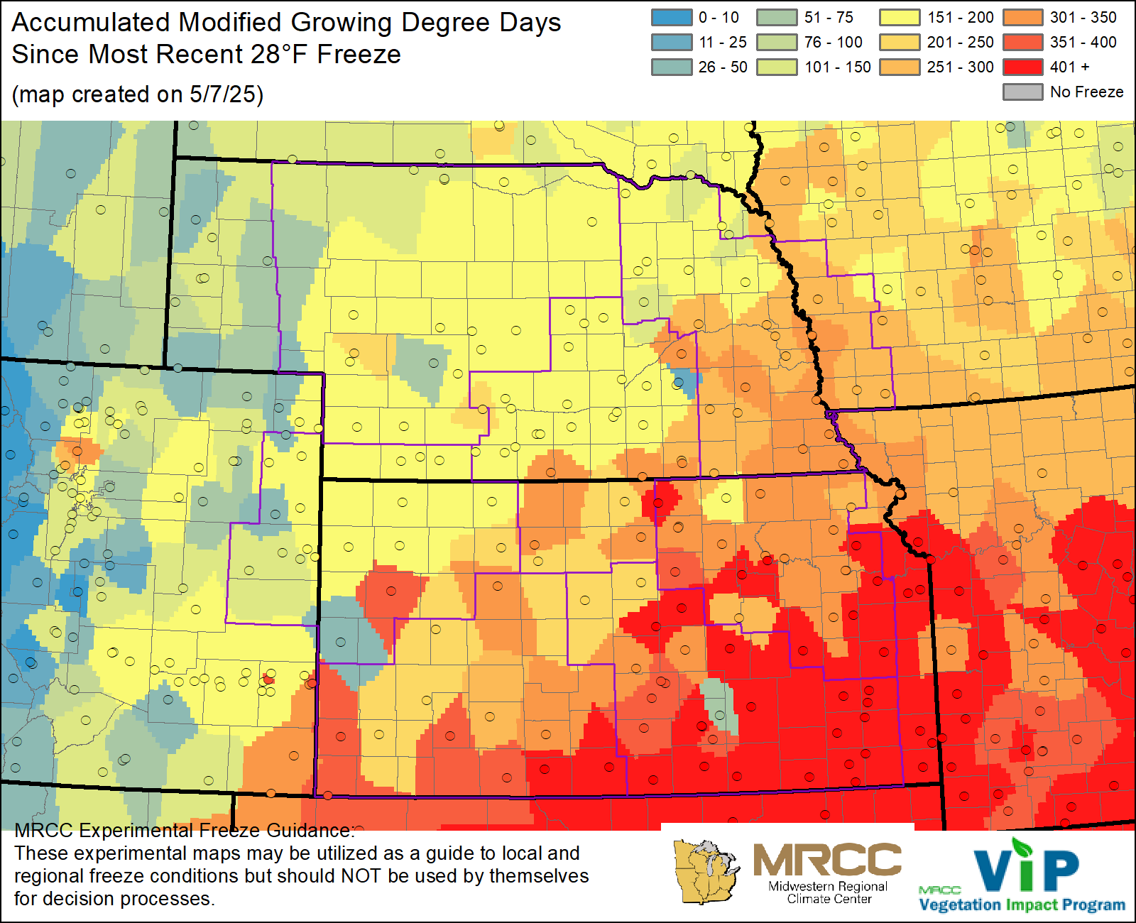 MGDD Since Most Recent 28°F Freeze MGDD Since Most Recent 28°F Freeze