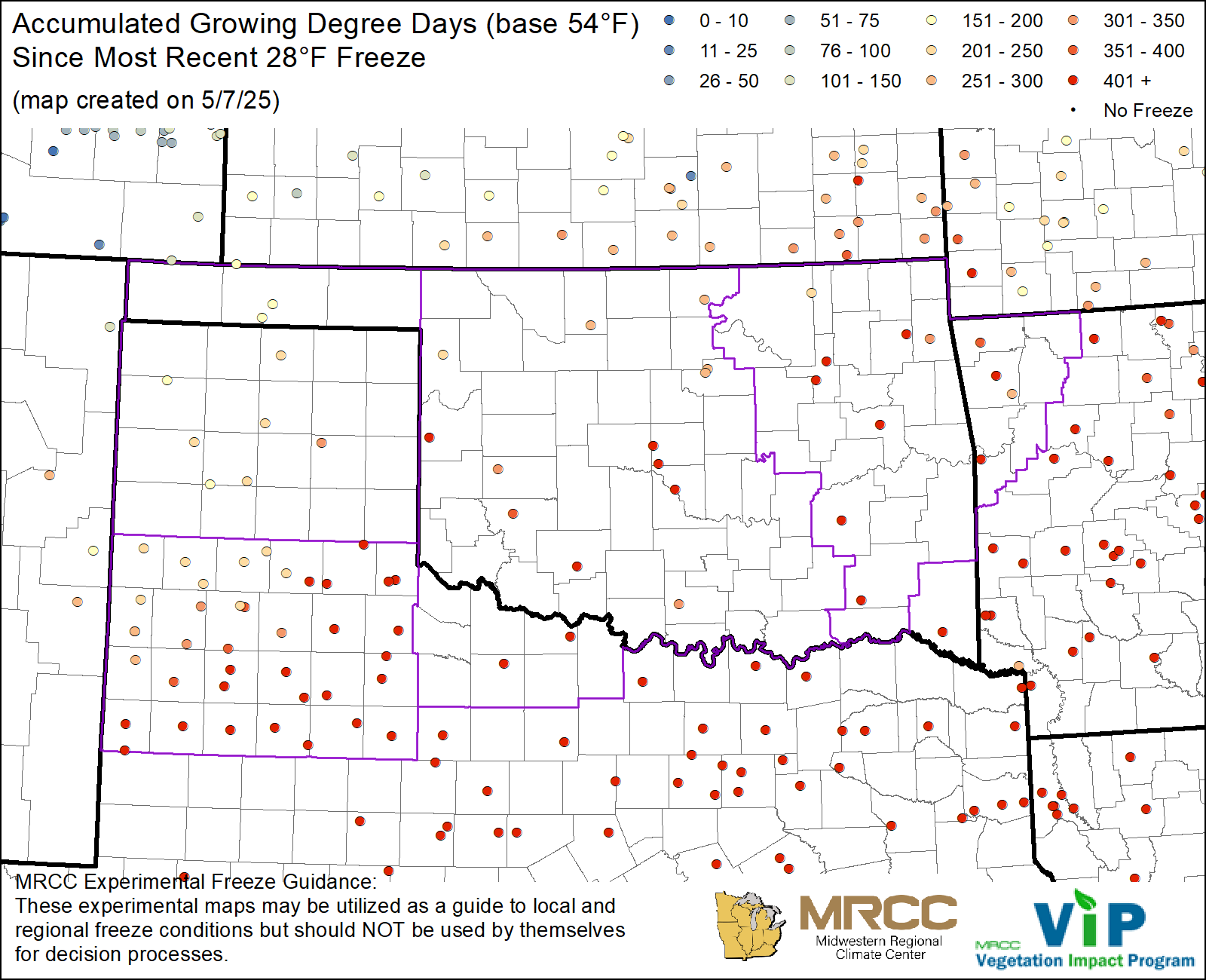 GDD54 Since Most Recent 28°F Freeze GDD54 Since Most Recent 28°F Freeze