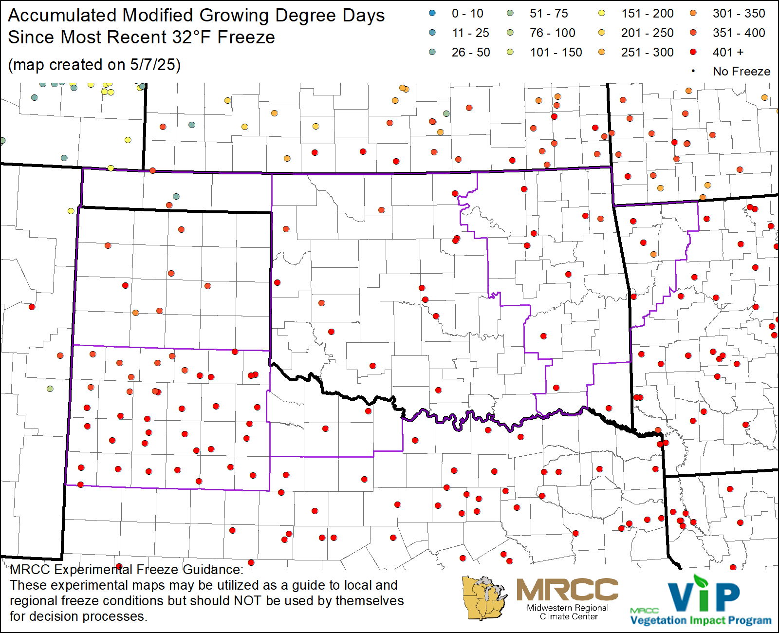 MGDD Since Most Recent 32°F Freeze MGDD Since Most Recent 32°F Freeze