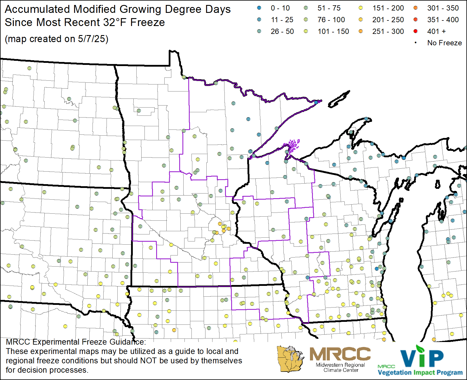 MGDD Since Most Recent 32°F Freeze MGDD Since Most Recent 32°F Freeze