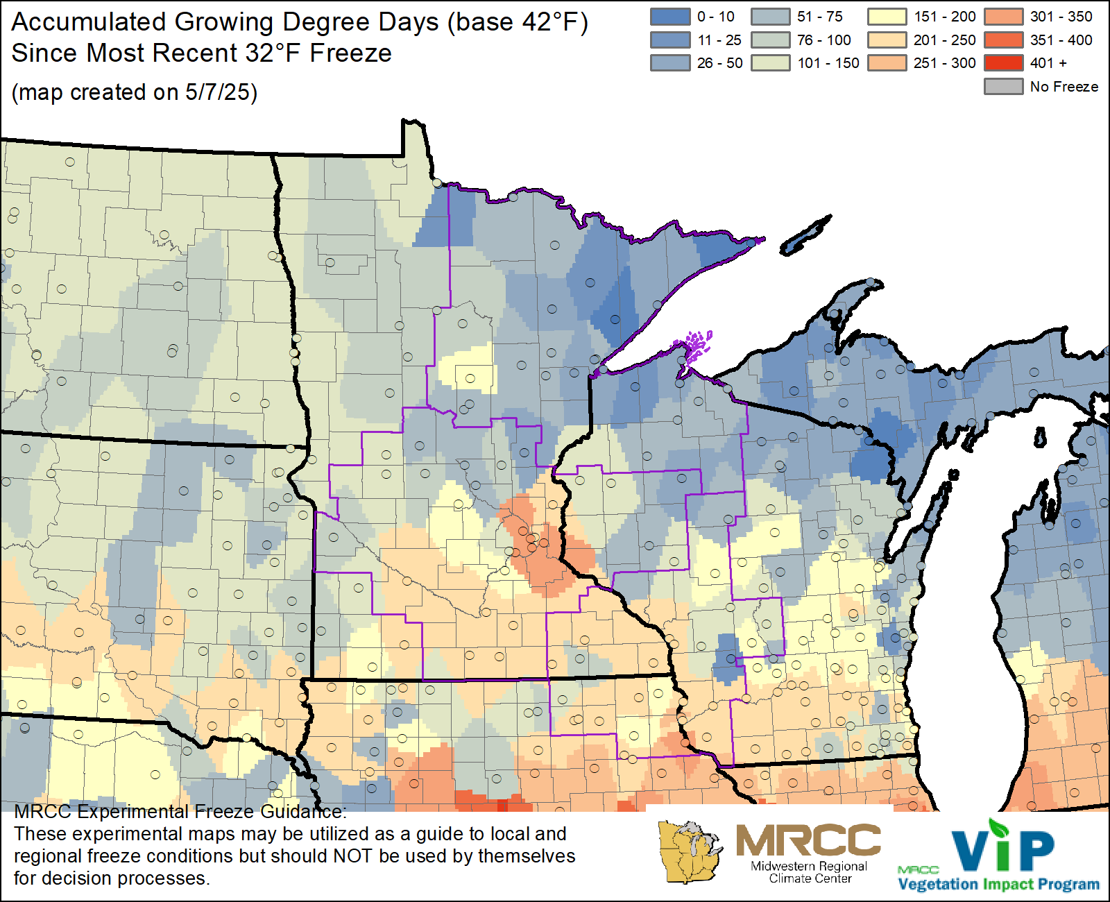 GDD42 since most recent 32°F Freeze GDD42 since most recent 32°F Freeze