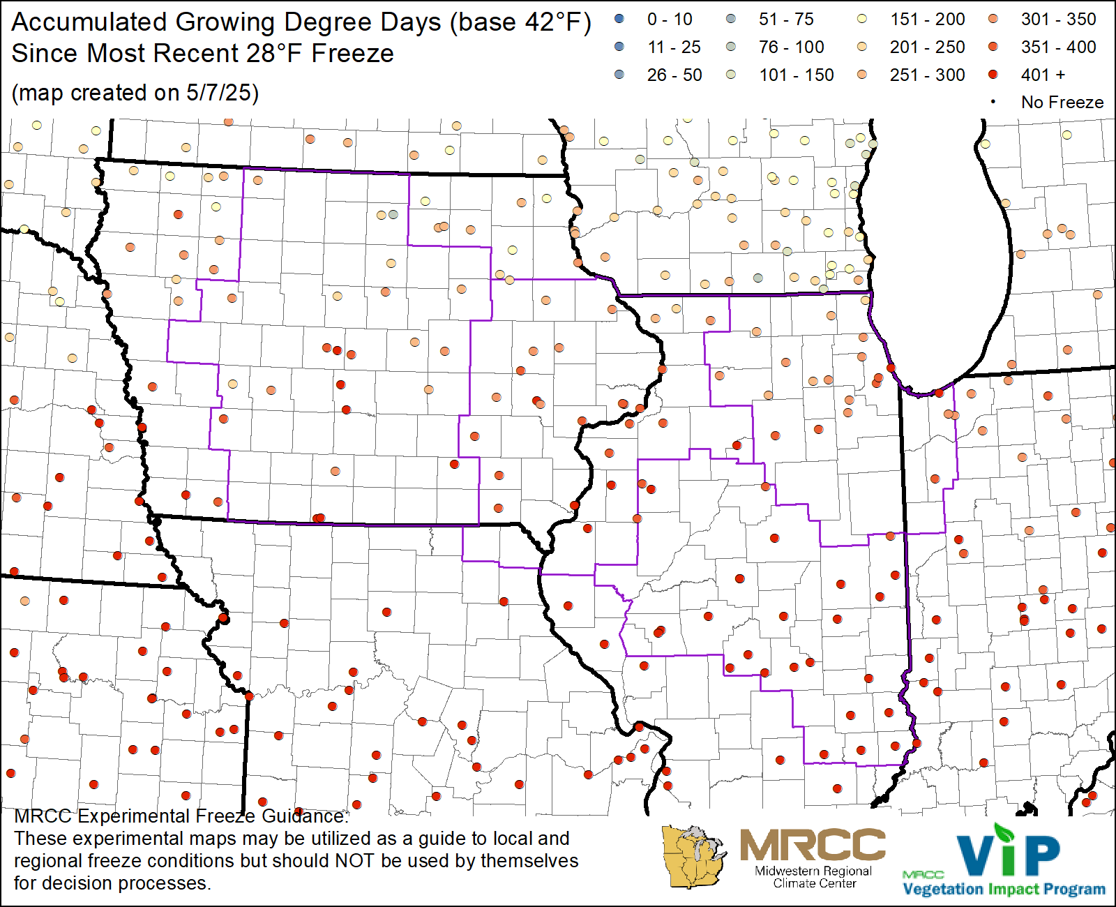 GDD42 Since Most Recent 28°F Freeze GDD42 Since Most Recent 28°F Freeze