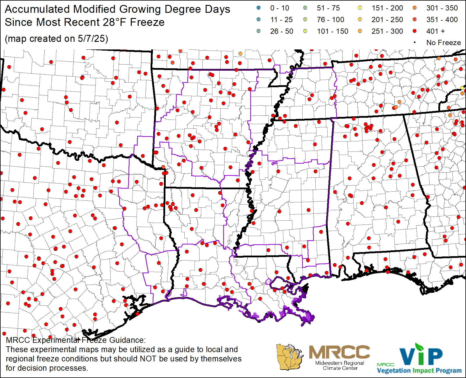 MGDD Since Most Recent 28°F Freeze MGDD Since Most Recent 28°F Freeze