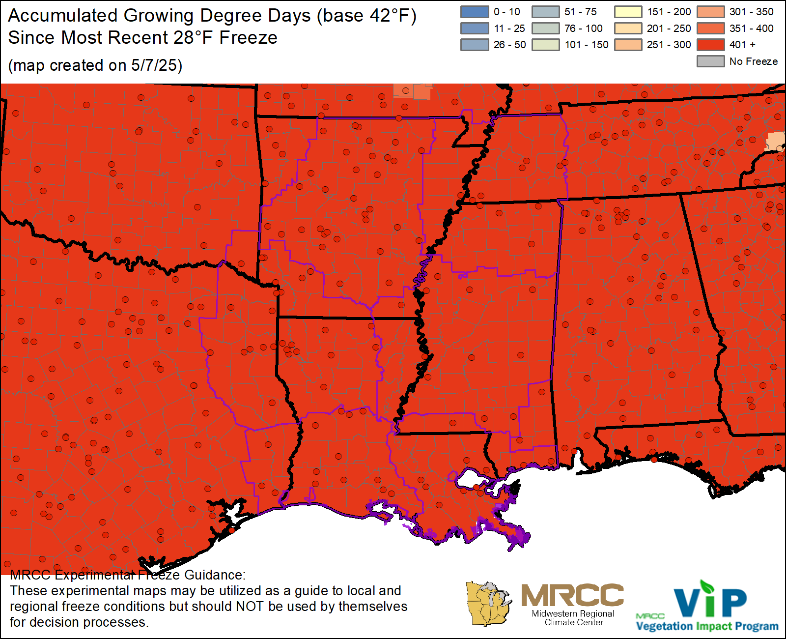 GDD42 Since Most Recent 28°F Freeze GDD42 Since Most Recent 28°F Freeze