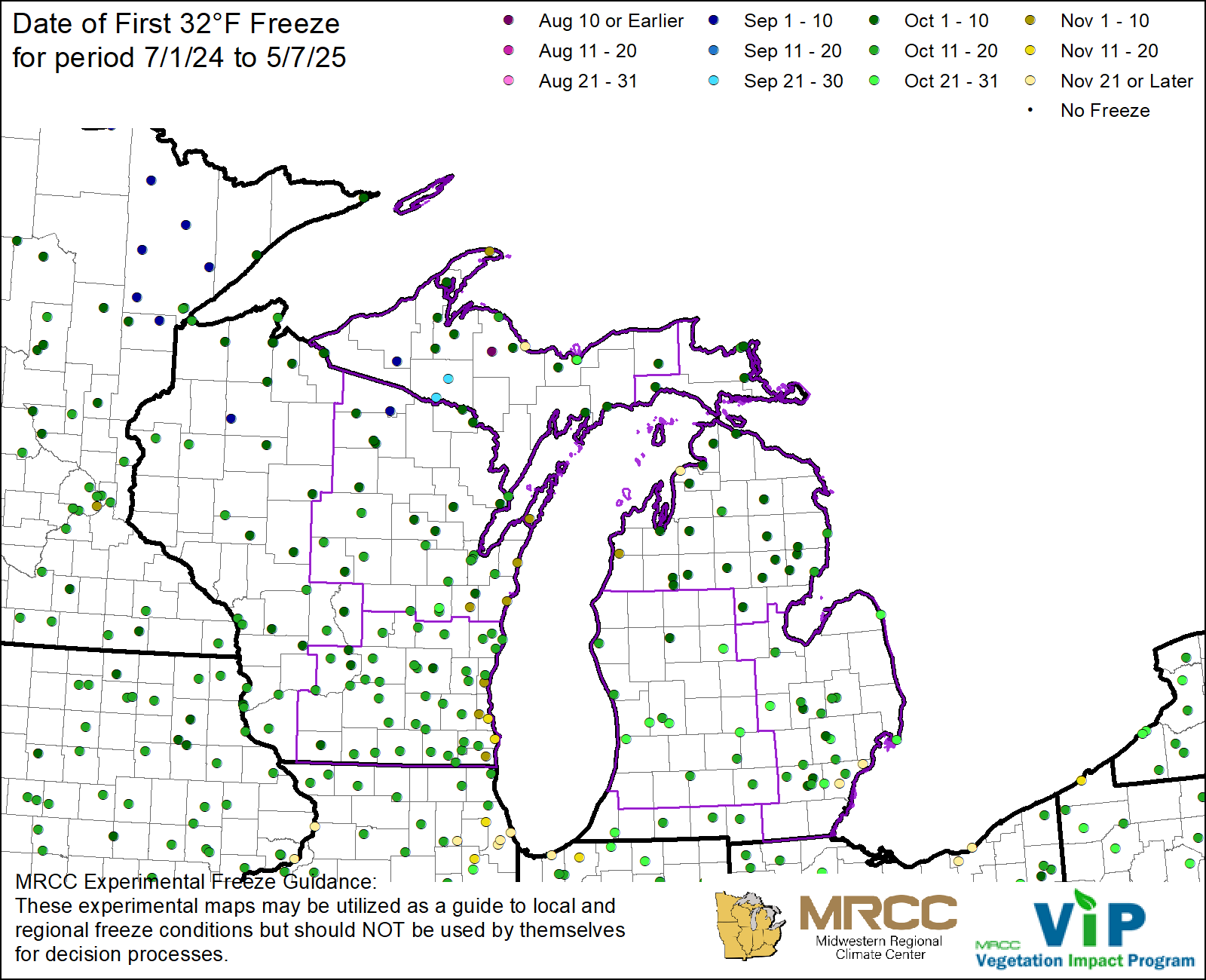 Date of First 32°F Freeze Date of First 32°F Freeze