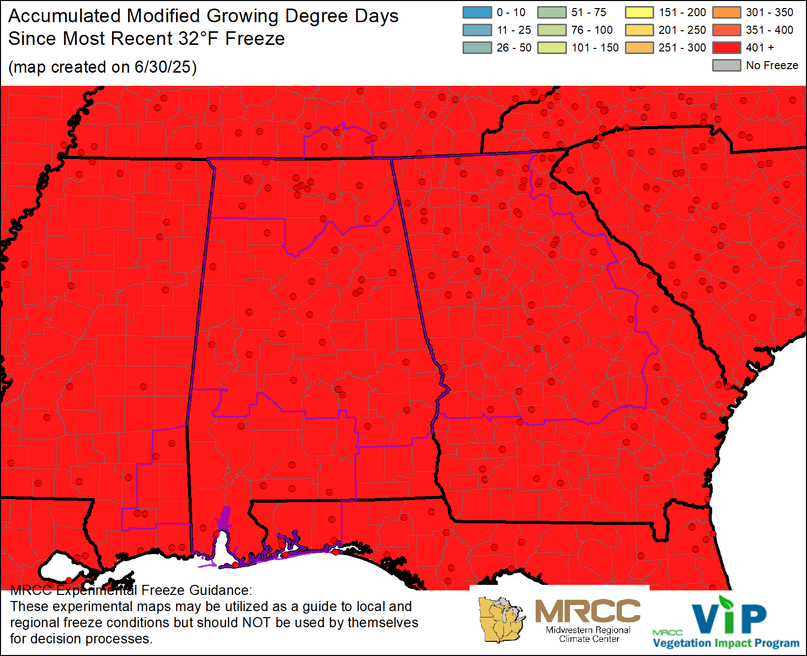 MGDD Since Most Recent 32°F Freeze MGDD Since Most Recent 32°F Freeze