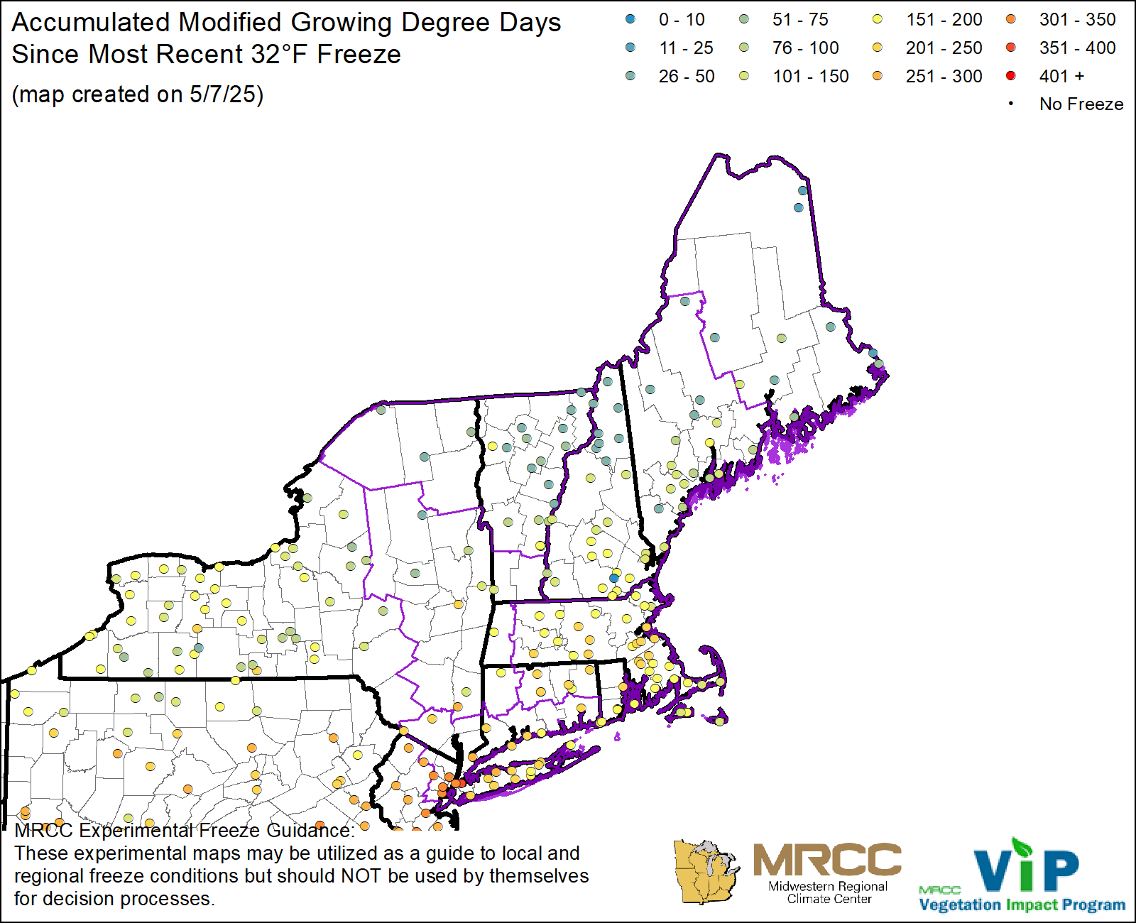 MGDD Since Most Recent 32°F Freeze MGDD Since Most Recent 32°F Freeze
