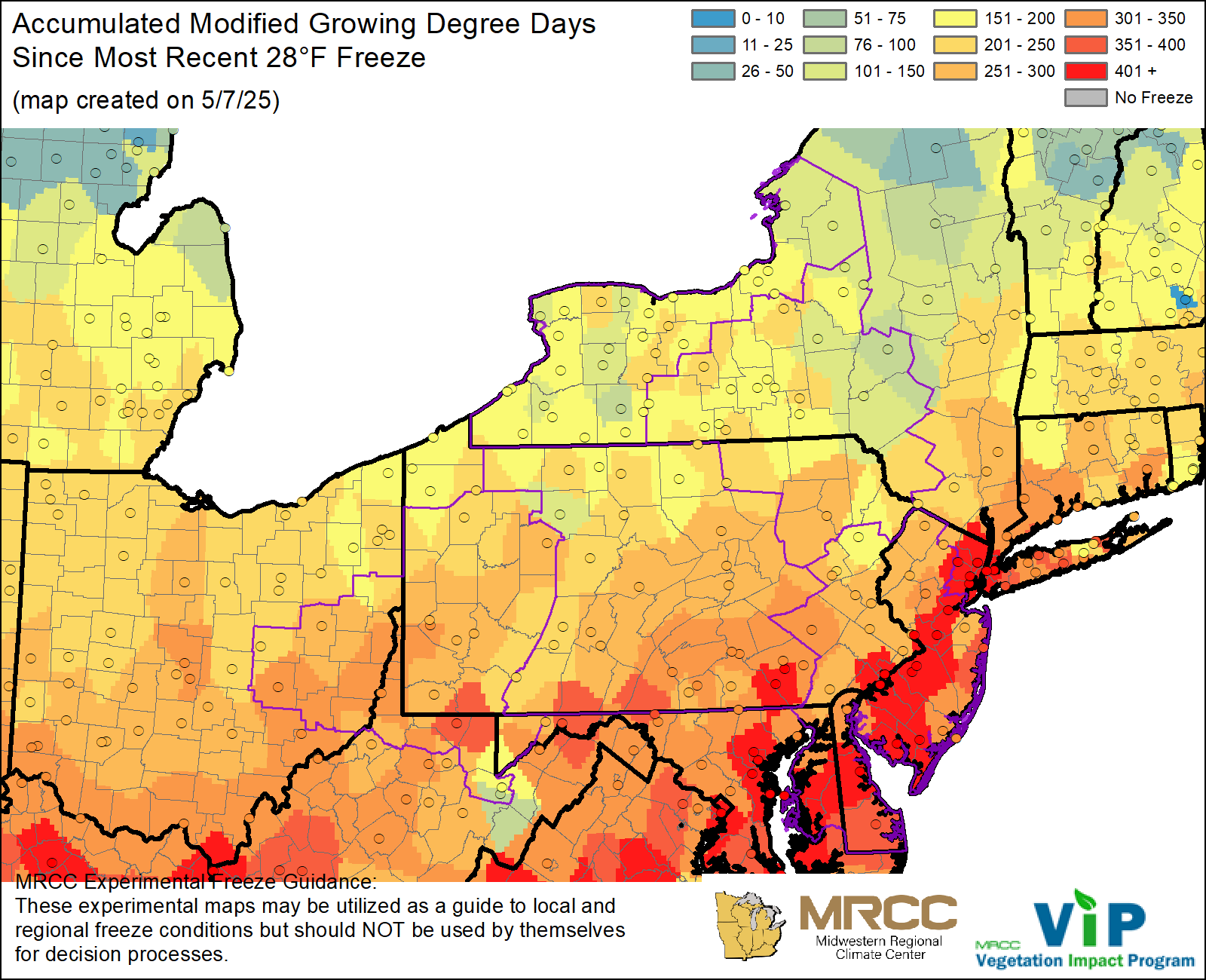 MGDD Since Most Recent 28°F Freeze MGDD Since Most Recent 28°F Freeze