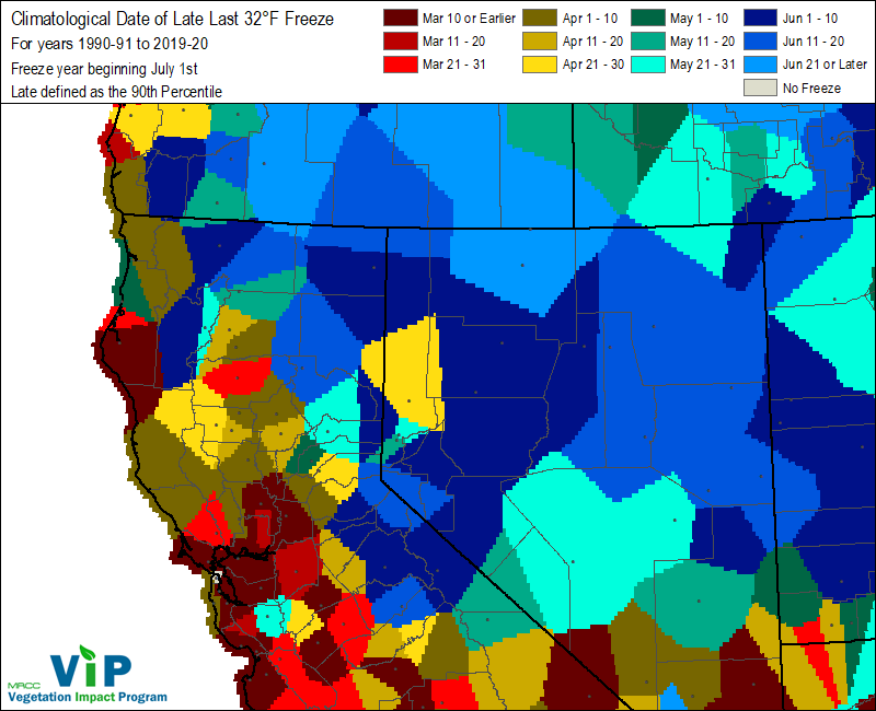Date of Late Last 32°F Freeze Date of Late Last 32°F Freeze