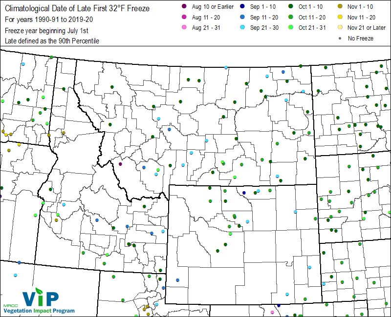Date of Late First 32°F Freeze Date of Late First 32°F Freeze