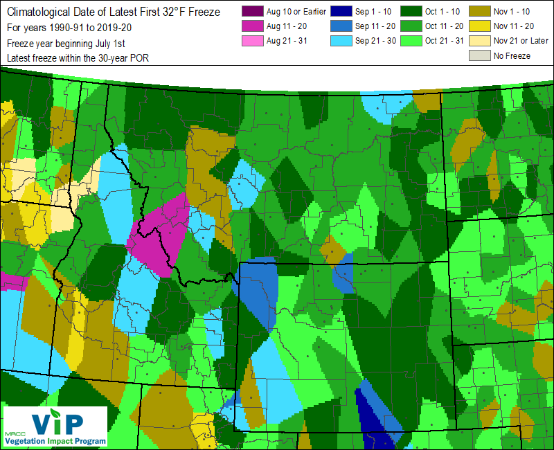 Date of Latest First 32°F Freeze Date of Latest First 32°F Freeze