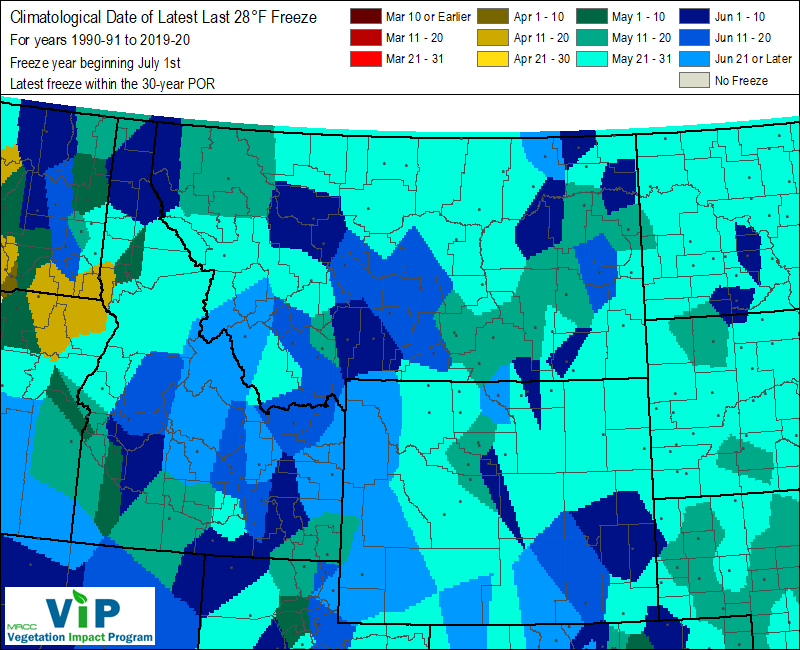 Date of Latest Last 28°F Freeze Date of Latest Last 28°F Freeze