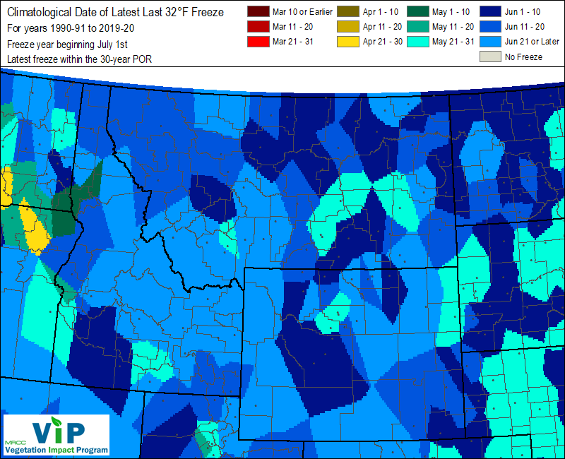 Date of Latest Last 32°F Freeze Date of Latest Last 32°F Freeze