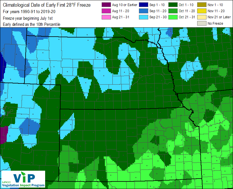 Date of Early First 28°F Freeze Date of Early First 28°F Freeze