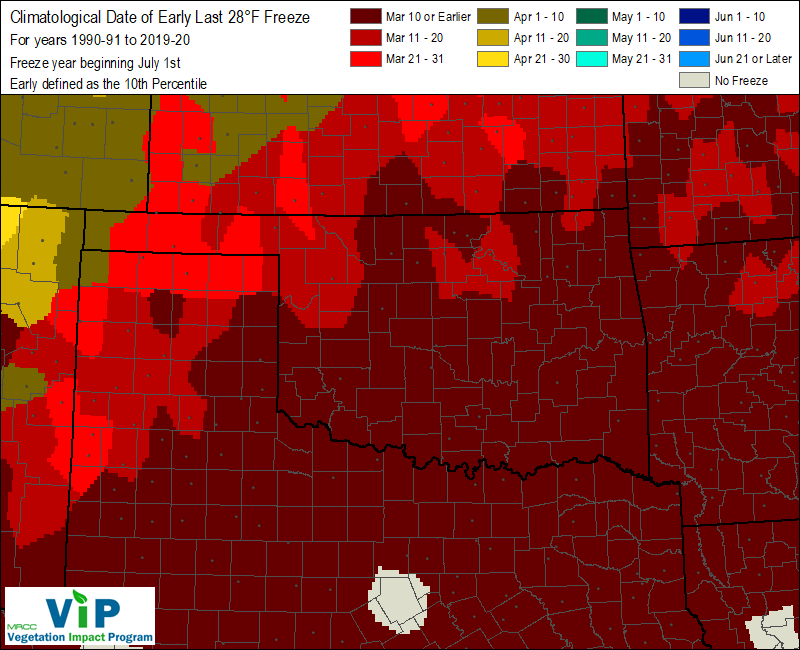 Date of Early Last 28°F Freeze Date of Early Last 28°F Freeze