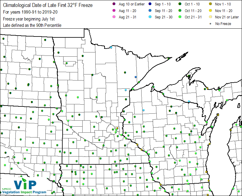 Date of Late First 32°F Freeze Date of Late First 32°F Freeze