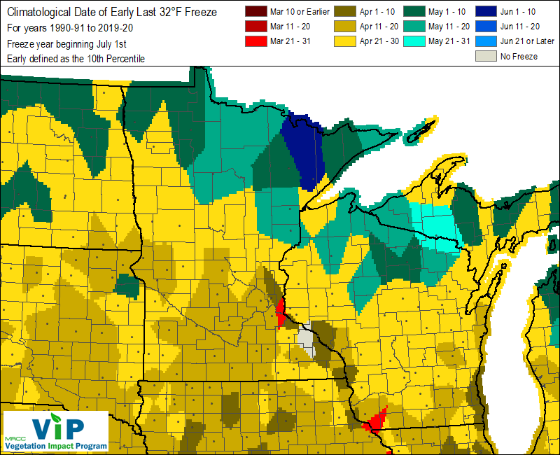 Date of Early Last 32°F Freeze Date of Early Last 32°F Freeze