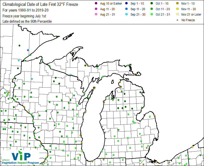 Date of Late First 32°F Freeze Date of Late First 32°F Freeze