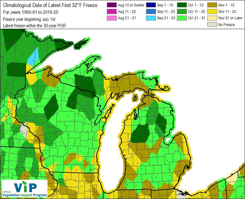 Date of Latest First 32°F Freeze Date of Latest First 32°F Freeze