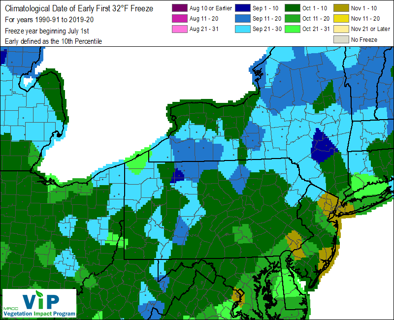 Date of Early First 32°F Freeze Date of Early First 32°F Freeze