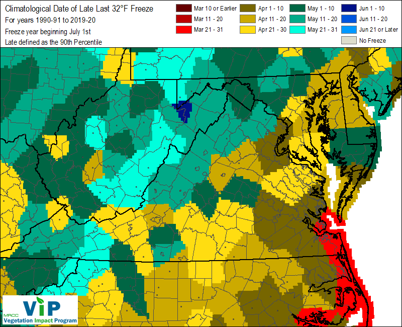 Date of Late Last 32°F Freeze Date of Late Last 32°F Freeze