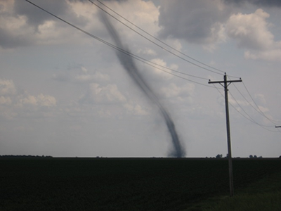 Landspout in Champaign County, IL