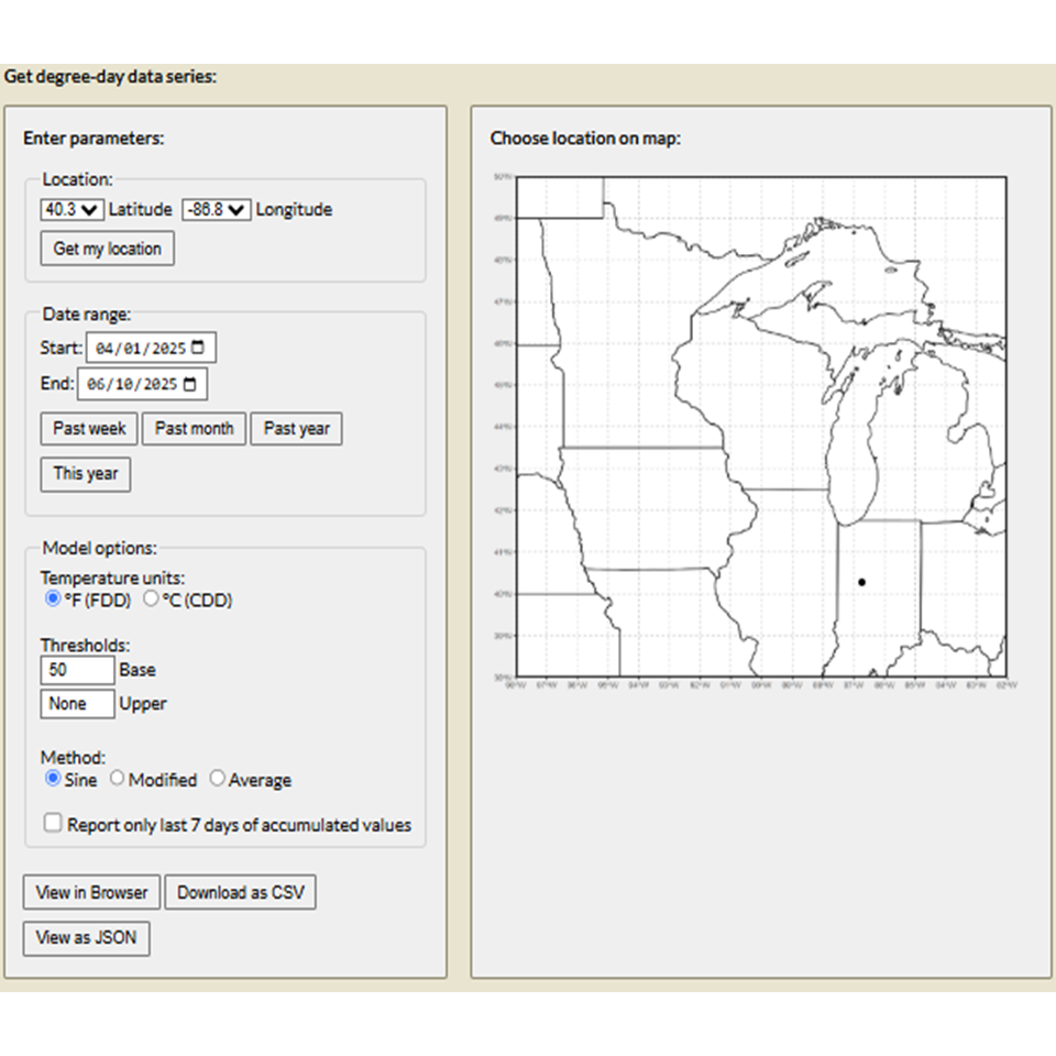 UW Ag Weather Degree Day Calculator
