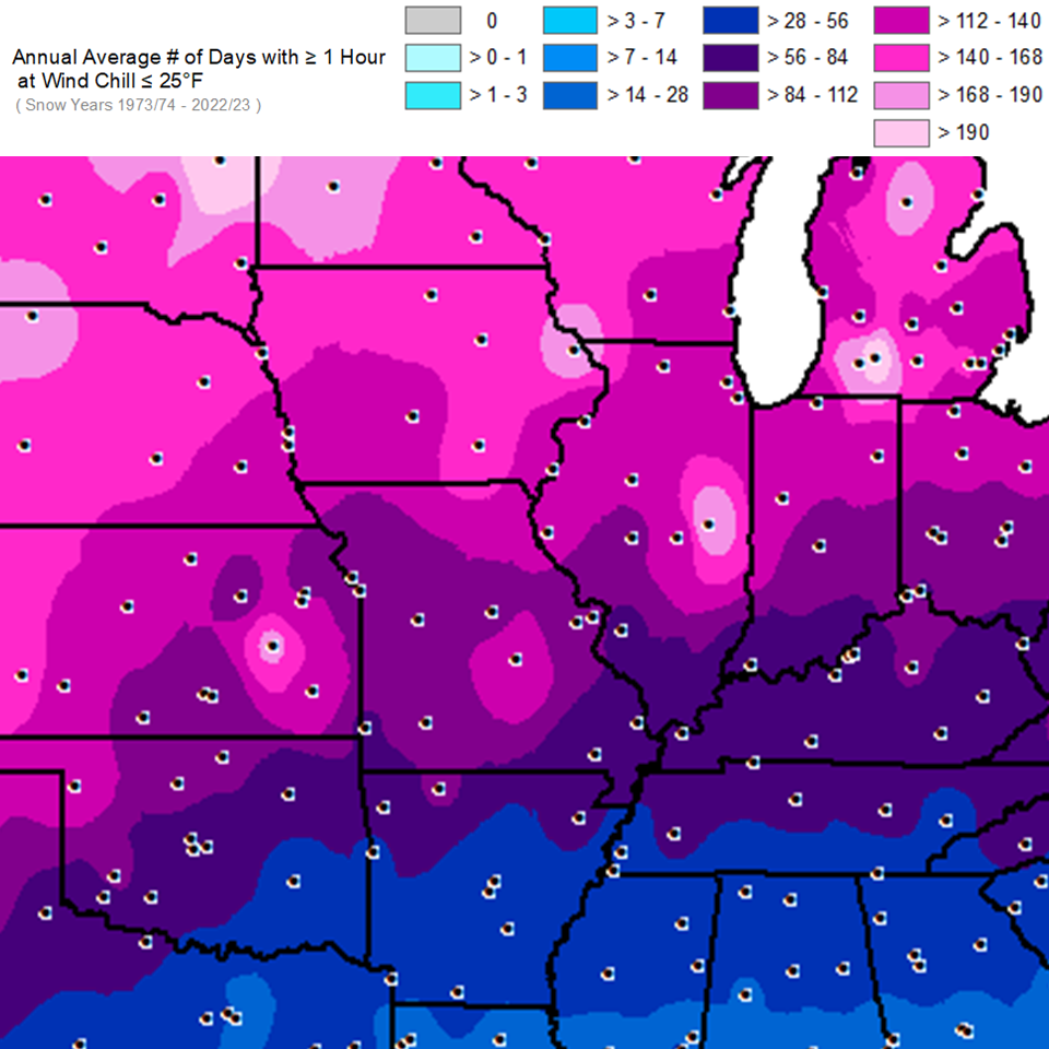 Windchill Climatology