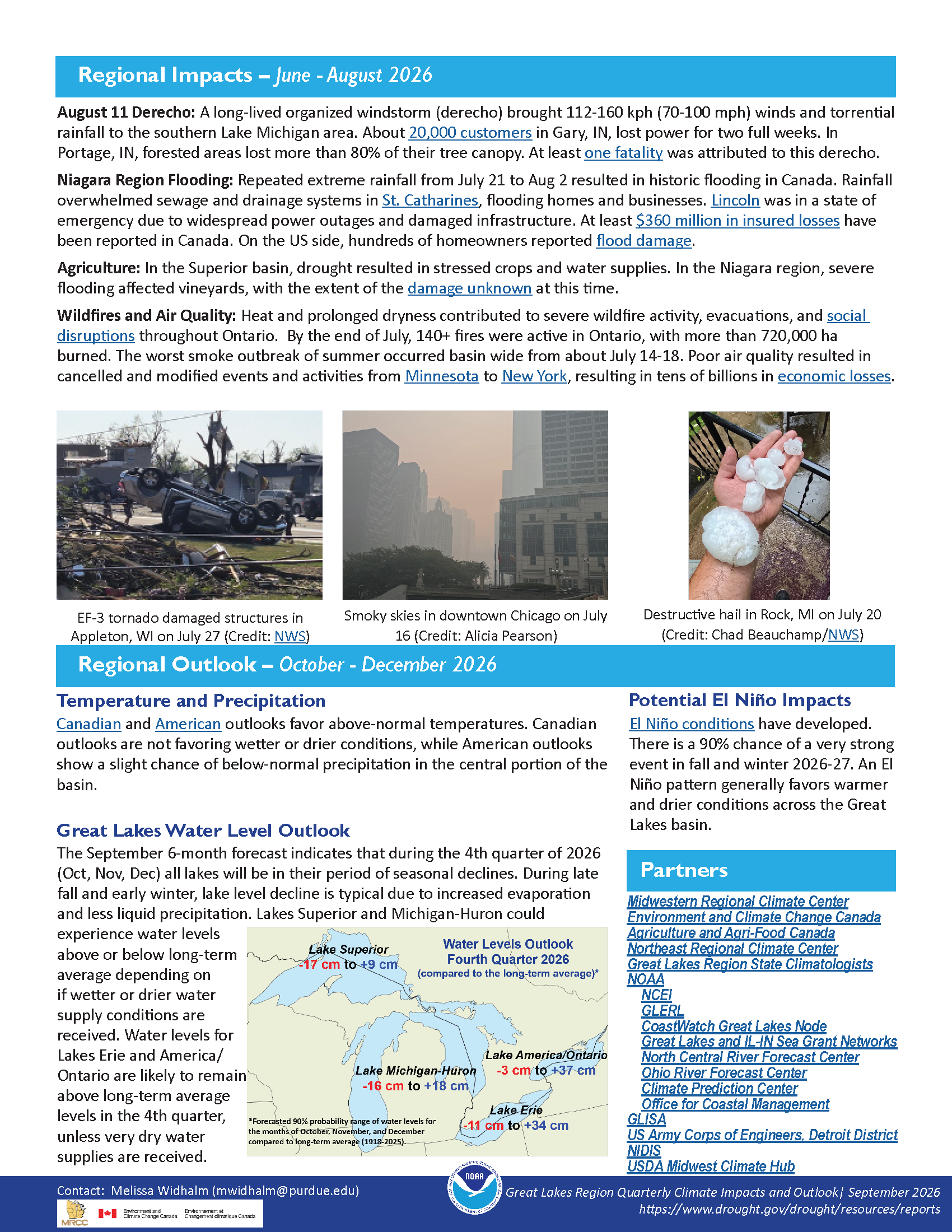 Preview image of page 2 of the Great Lakes Quarterly Report for June through August 2026.